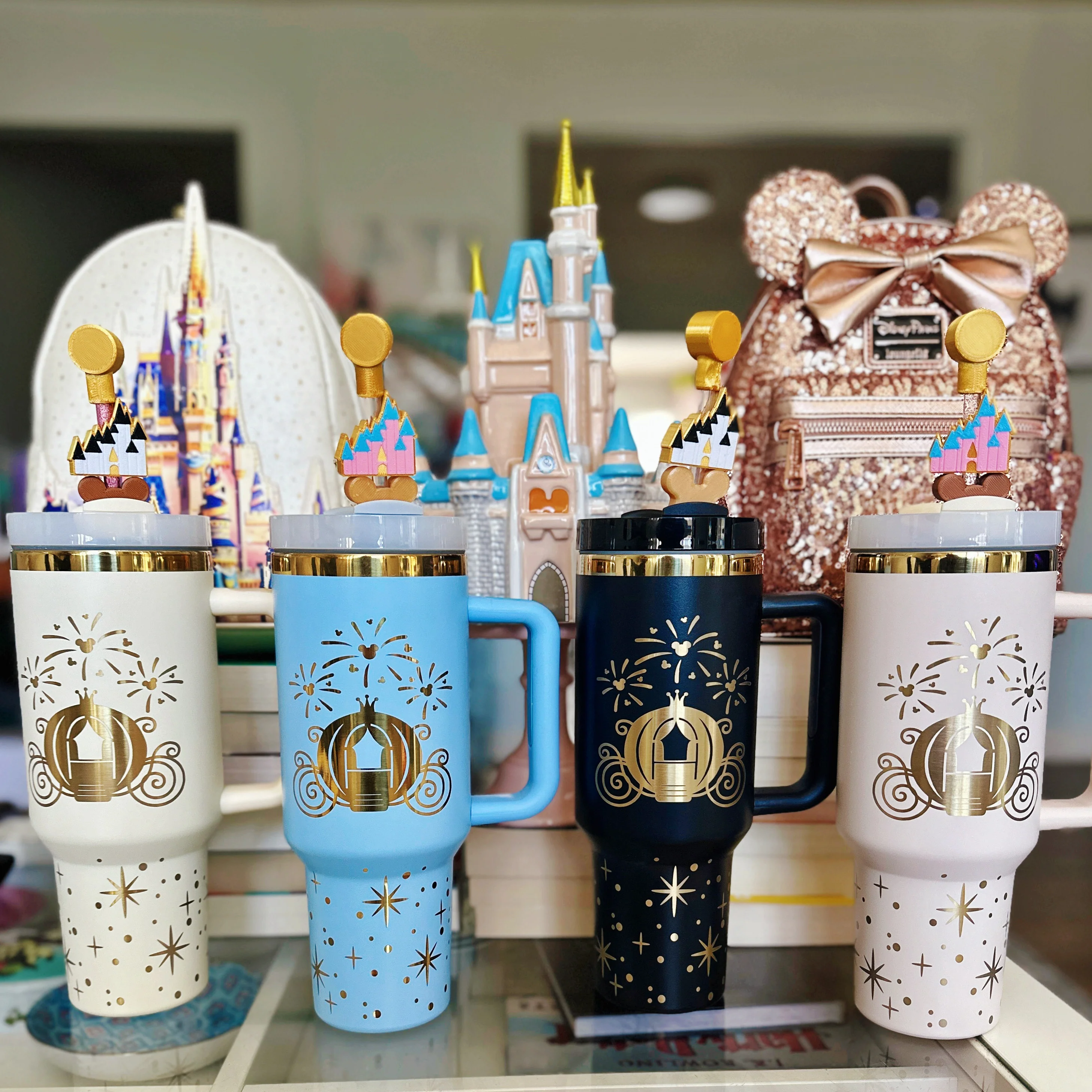 Gold Castle and Carriage on 40 oz Quencher Inspired Stainless Steel Tumbler - Image 5